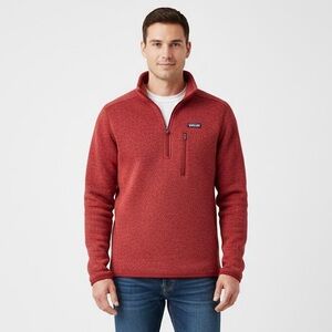 Patagonia Men's Red Better Sweater Quarter Zip Fleece